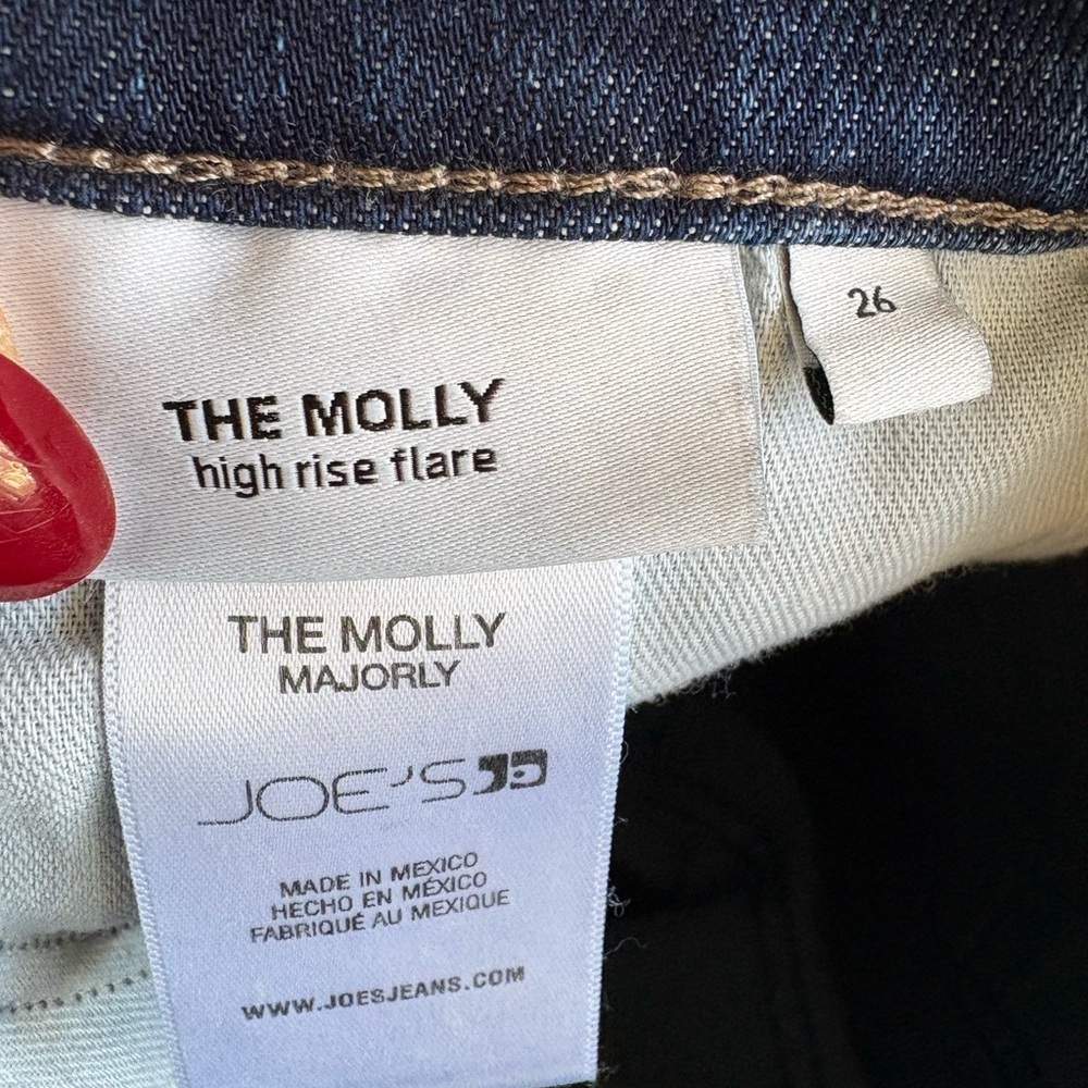 Joe's Jeans The Molly high rise Dark Blue Flare Denim Sz 26 cotton blend - Picture 10 of 12